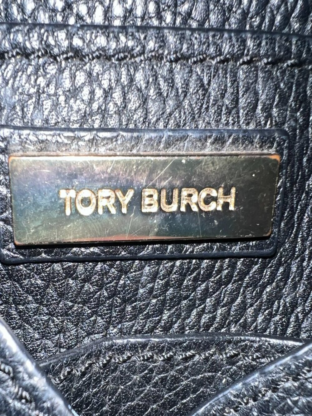 TORY BURCH Black Leather Tote Bag pebble leather - Picture 3 of 10